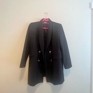 Zara Double Breasted Blazer Black